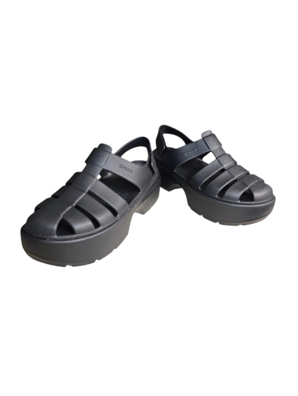 Crocs Platform Chunky Sole Fisherman Sandals in Black, Size 10 Women's NEW!
